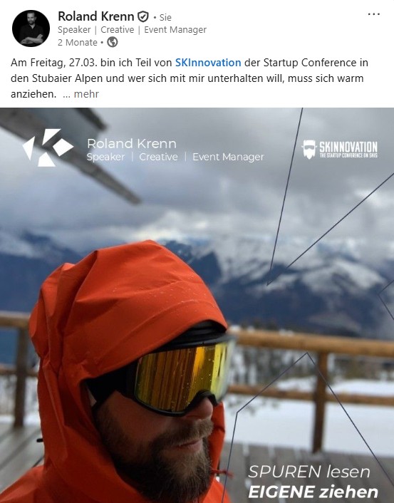 Roland Krenn von Klique als Speaker bei Skinovation